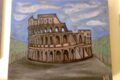 Il Colosseo nella foresta nera, olio su tavola, dipinto, arte