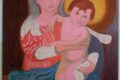 Madonna col Bambino. Olio su tela di cotone (tela Napoli), 60x50 cm